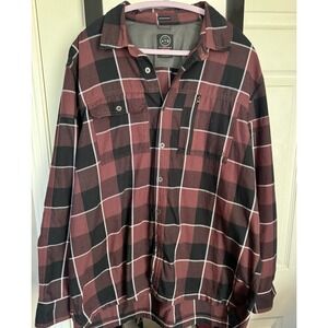 Wrangler ATG Men's Plaid Flannel Shirt Long Sleeve Button Down Pockets Sz XL